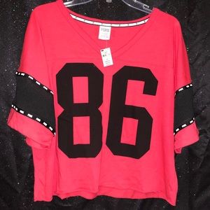 VS PINK Cropped Jersey Tee